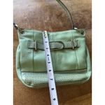 Tignanello Leather Crossbody Bucket Bag Mint Green Laser Cut Adjustable Strap Photo 7