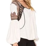 Free People  Snow Kisses Cream Embroidered Top Photo 2