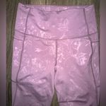Zyia  Active Light Lilac Purple Floral Print Cropped Leggings Size 4 EUC Pockets Photo 4