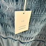 LC Lauren Conrad Lauren Conrad XL Blue Velvet Smocked Ruffle Mini Dress Fairy Coquette Romantic Photo 4