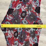 Red, Blue, White Floral Scarf One Size Blue Photo 6