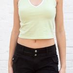 Brandy Melville  Alexis Cropped Halter Top in Green/White OS Photo 1