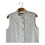 Michael Stars  Dress Women‎ Medium White Eyelet Sleeveless Shirt Dress Vest NWT Photo 2