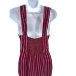 Free People  City Girl Striped Red & Blue Wide-Leg Jumpsuit Button-Front Size‎ 6 Photo 4