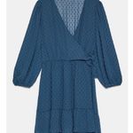 ZARA Teal Swiss Dot Faux Wrap Romper Dress Small Photo 5