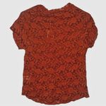 Natural Life NEW Rust Floral Lace Sheer Short Sleeve Top Stretchy Boho Size L Photo 2