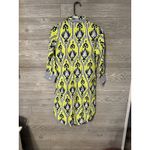 Gretchen Scott  •‎ Batik Aztec Bright Blue Green White Tunic Shirt Dress, Size XS Photo 1