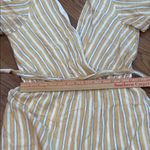 Altar'd State  Yellow, Grey and White Striped Romper Lined Photo 12