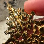 Signed OTC Rhinestone Christmas Tree Pin Brooch Gold Tone Sparkling Prong Set Photo 9