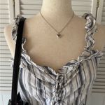 Planet Gold  Plaid Strap Up Crop Top Blouse Photo 3