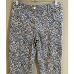 Talbots  Blue Paisley Print Perfect Crop Pants Petite Size 6 Photo 4