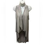 Shawl Dawls Heather Gray Open Concept Jersey Stretch Knit Vest OS Duster Length Photo 1