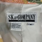 SK &‎ Company Blazer Tropical Leaf Print Button Front Career Jacket Silk Size M Pink Size M Photo 7