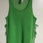 Divided Women’s H&M Crochet Look Tie Detail Tank Top Bright Green Size Small Photo 0