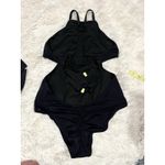 Victoria's Secret  | Black One Piece Swimsuit Cheekie Size L | Net W Neon Accent Photo 3