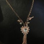 Betsey Johnson Luv Betsey Long Chain Heart Tassel Key Rose Gold Photo 0