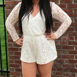 Bleuh Ciel White Lace Long Sleeve Romper Photo 0