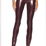 Spanx NWT Faux Patent Leather Shiny Leggings Ruby Burgundy Size SMALL Photo 9