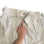 Banana Republic  Linen Blend High Rise Pleated Shorts Size 6 Belted Beige‎ NWT Photo 6