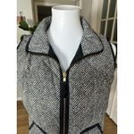 Women's J. Crew Quilted Down Herringbone Puffer Vest, Black & White, Small Photo 4