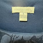 London Times  Lace Overlay Dress Blue Size 4 Photo 6