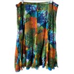 Coldwater Creek Boho Artsy Multicolor Silk Chiffon Skirt Size XL Lagenlook Photo 3