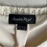 Charlie Paige  Cream Sparkle Sequin Sweater with Split Back L/XL Photo 2