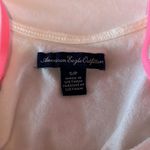 American Eagle  Outfitters White Cami with Pink Straps and lace trim Photo 2