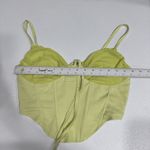 Women’s Cropped Tank Top Size S Boning Rushed Mesh Y2K Green Coquette Feminine Photo 6