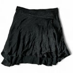Free People  Black Mini Skirt Size 8 Ruffle‎ Tiered Star Print Party Photo 0