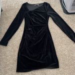 Abercrombie & Fitch Abercrombie Long Sleeve Asymmetrical Velvet Mini Dress Photo 2