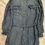 American Eagle  Chambray Lyocell Shirt Dress Tie Waist sz S Photo 0
