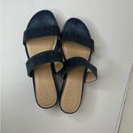 Antonio Melani navy blue & tan rhinestone bedazzled Slip-On Sandals 10 Photo 2