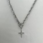 Cross Pendant Necklace for Men Women Streetwear Punk Hip Hop Unisex Style Silver Photo 1