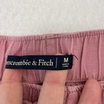 Abercrombie & Fitch Linen Blend Wide Leg Cropped Ankle Pant Pink size Medium Photo 5