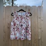 Calvin Klein Top Womens medium Multicolor Abstract Watercolor white pink… Photo 1