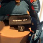 Who What Wear  S Mock Neck A-Line Teal/Blue Dot Print Long Sleeve Photo 1