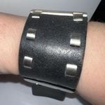 Vintage Mod Biker Leather Studded Rectangular Watch (needs battery) Brown Photo 1