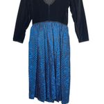 Misty Lane 80s Velvet Floral Dress 7/8 Black Blue Union Made Cosplay Renaissance Size undefined Photo 1
