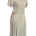 Vintage 80s Together Beige Floral Drop Waist Midi Dress Size 6 Photo 0