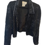 Papéll Boutique Evening Beaded Black Jacket Size XL Open Front Silk Gala Luxury Photo 0