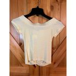 Me to We  essentials PacSun short sleeve top yellow white striped size XS Nwt (39 Photo 4