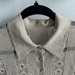 Vintage Crochet button up short sleeve shirt Photo 3