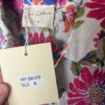 Easy Clothes Woman Size Small NWT silk blend button‎ down floral Shirt White Photo 3