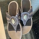 Array Leather Sandals Brown Low Wedge Western Earthy Womens 8 Photo 7