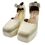 Free People Gwen Platform Mary Janes Moonlight White Chunky Heel Y2K Sz 40/9.5 Photo 2