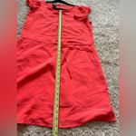 Covington  Sheath Dress Womans Sz 6 Pockets Ruffle cap sleeves Draw String Orange Photo 7