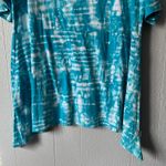Jones New York Top Womens 1X Tie Dye Shark Bite Hem Stretch Cotton Breathable Photo 3
