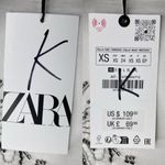 ZARA  Button Up Blouse XS Cream Embellishments Beading New Photo 7