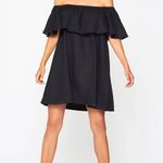 ANINE BING  Flowy Off The Shoulder Black Cotton Linen Blend Mini Dress Sz XS Photo 6